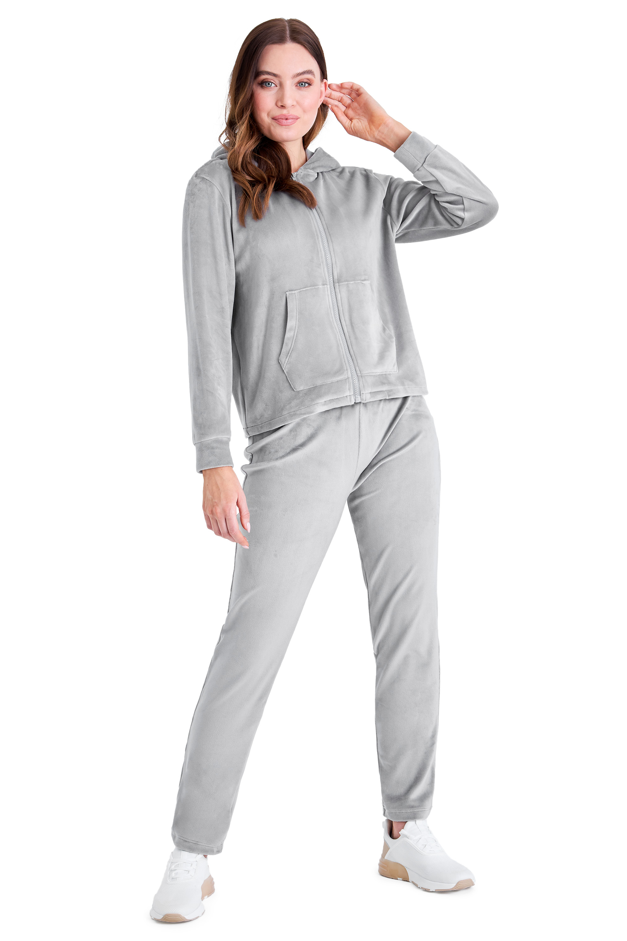 Grey velour tracksuit discount womens